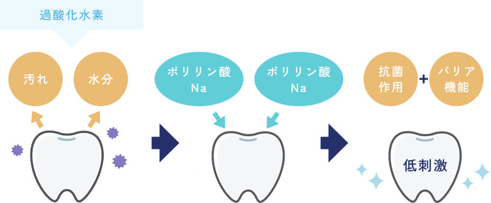 ポリリン酸ホワイトニングの場合イメージ